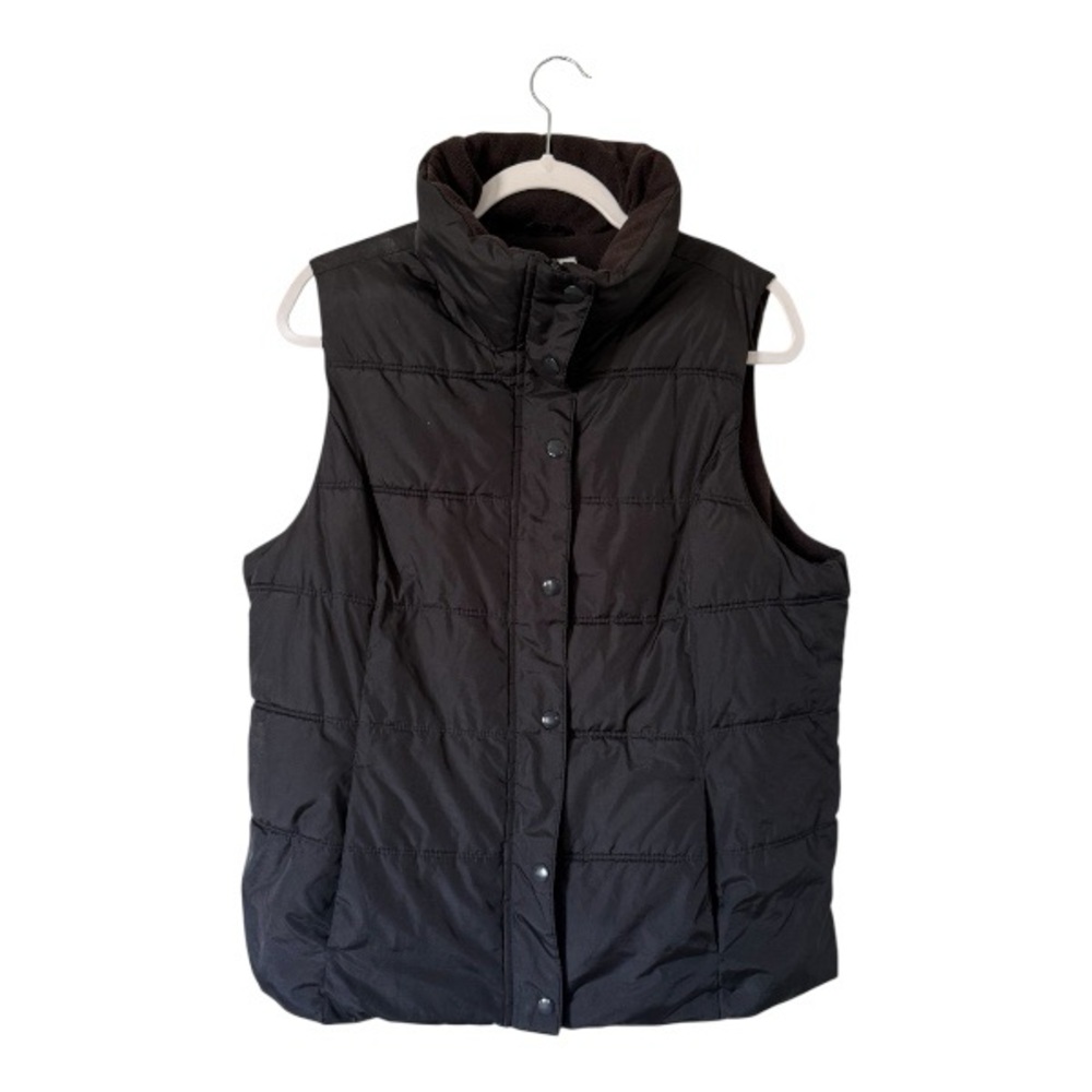 Old Navy black padded vest for women, size L.